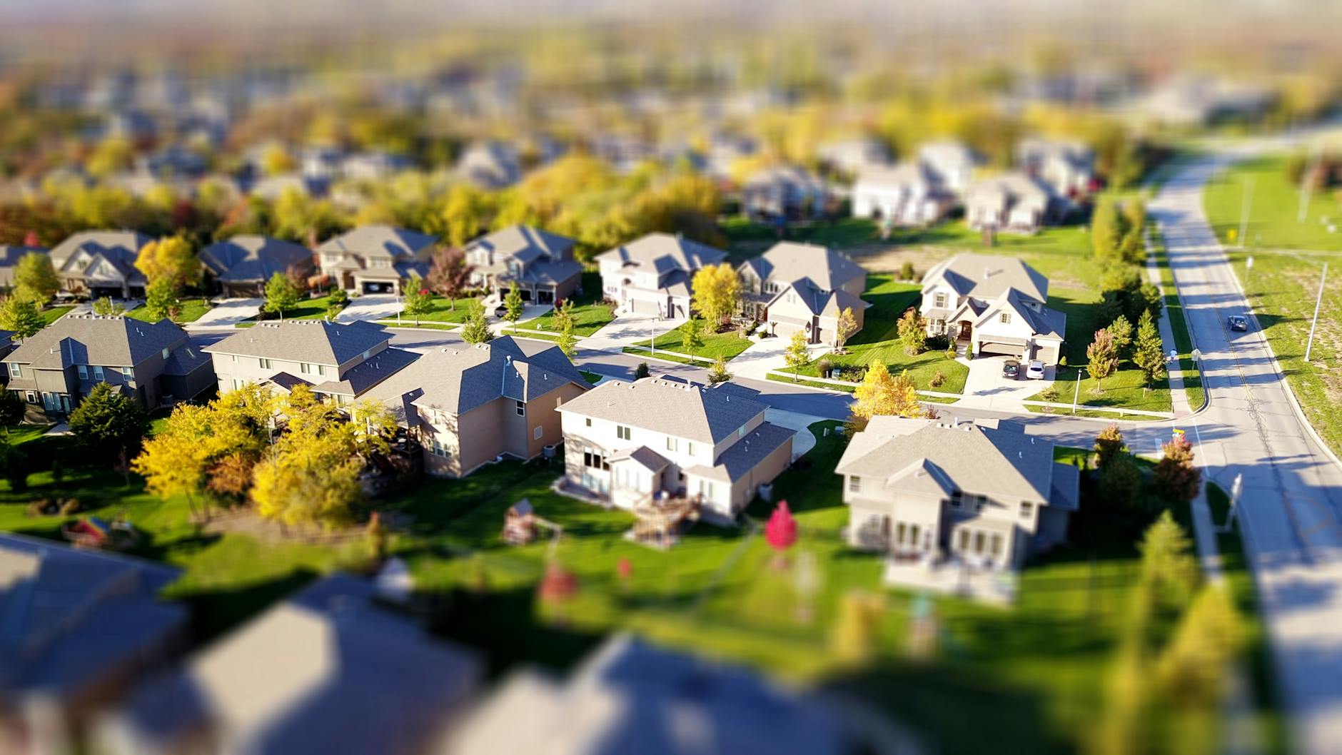 High Angle Shot Von Suburban Neighborhood